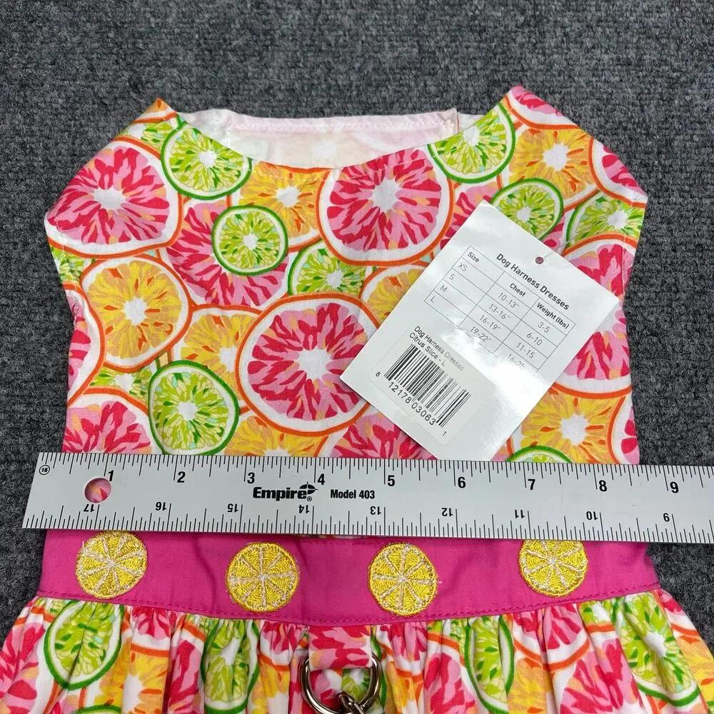 Doggie Design Citrus Slice Dog Dress with Matching Leash Size L